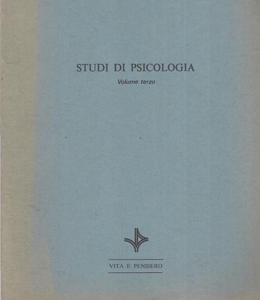 Studi Di Psicologia Volume Terzo  - copertina