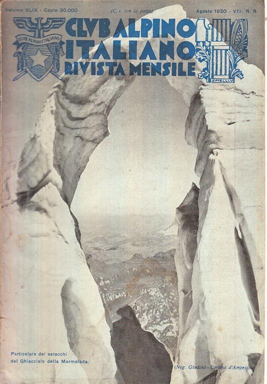 Le Alpi Rivista Mensile Vol.Xlix N.8 Anno Viii - copertina