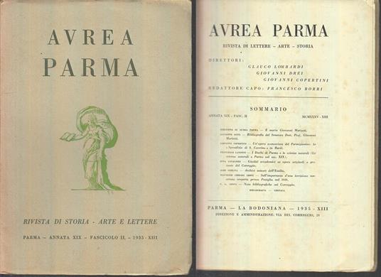 Rivista Aurea Parma Anno Xix Fascicolo 2 - copertina