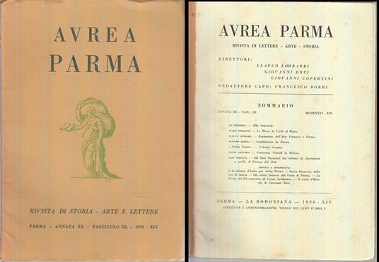 Rivista Aurea Parma Anno Xx Fascicolo 3 - copertina