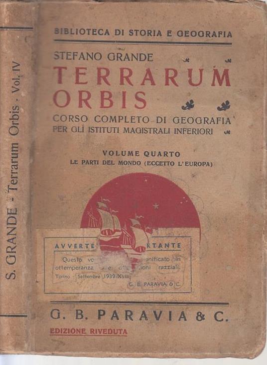Terrarum Orbis Corso Geografia Vol.4 - Stefano Grande - copertina