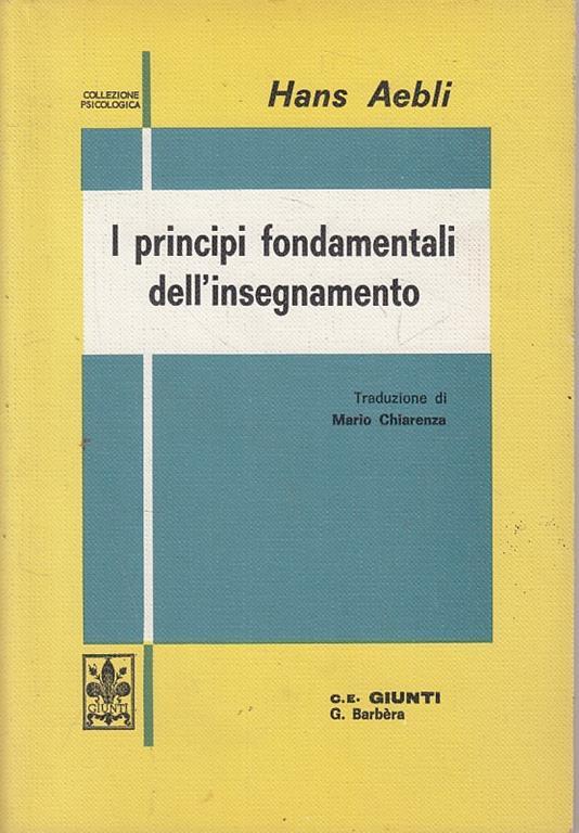 Principi Fondamentali Insegnamento - Hans Aebli - copertina
