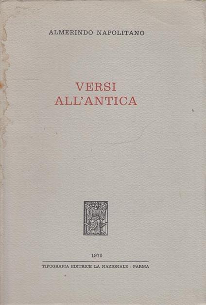 Versi All'antica - copertina