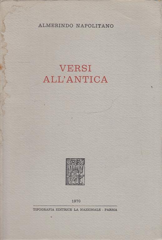 Versi All'antica - copertina
