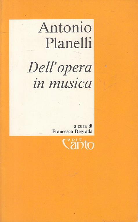 Dell'opera In Musica - Antonio Planelli - copertina