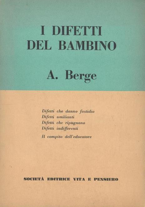 I difetti del bambino - André Berge - copertina