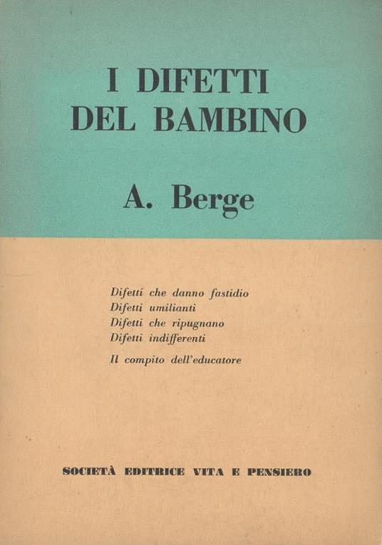 I difetti del bambino - André Berge - copertina