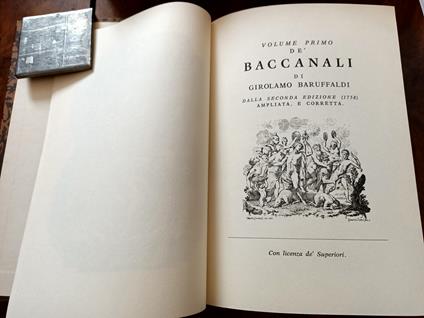 I baccanali - Girolamo Baruffaldi - copertina