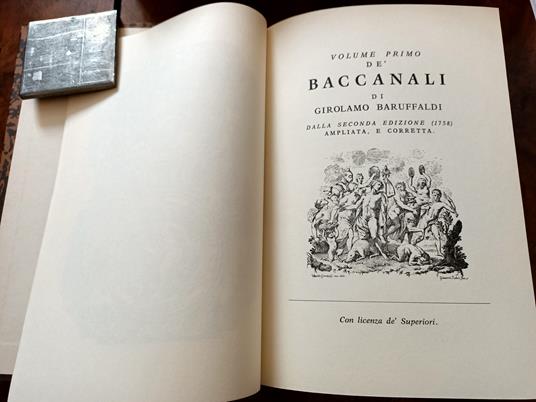 I baccanali - Girolamo Baruffaldi - copertina