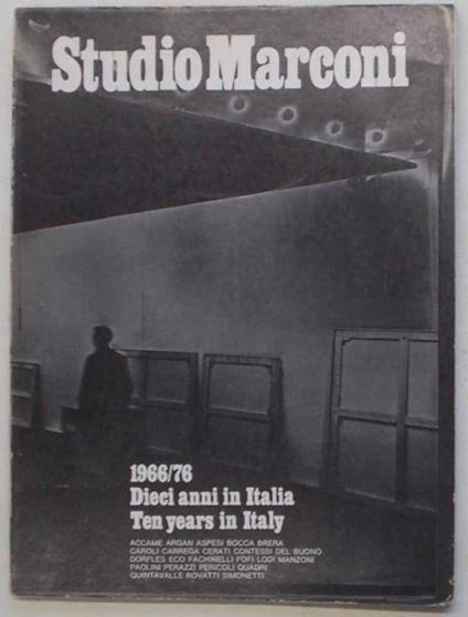 Studio Marconi. 1966/76. Dieci anni in Italia. Ten years in Italy - copertina