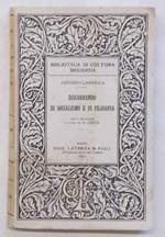Discorrendo di socialismo e di filosofia