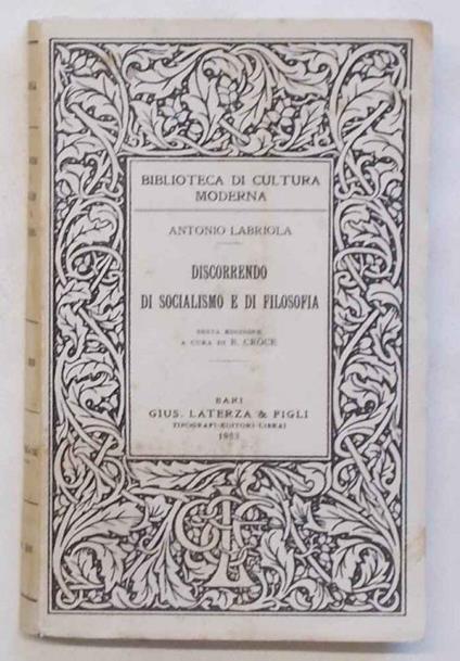 Discorrendo di socialismo e di filosofia - Antonio Labriola - copertina