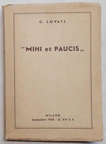 Mihi et Paucis - Carlo Lovari - copertina