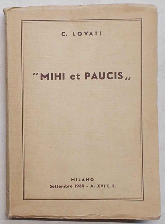 Mihi et Paucis - Carlo Lovari - copertina