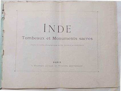 Inde. Tombeaux et Monuments Sacrés. (Autour du Monde. Aquarelles - Souvenirs de Voyages. Fascicule XXVIII) - copertina