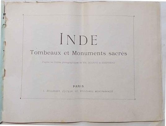 Inde. Tombeaux et Monuments Sacrés. (Autour du Monde. Aquarelles - Souvenirs de Voyages. Fascicule XXVIII) - copertina
