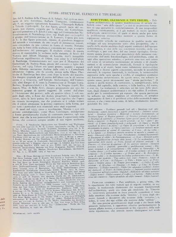 Strutture, Elementi E Tipi Edilizi. Stralcio completo del lemma dall'ENCICLOPEDIA UNIVERSALE DELL'ARTE