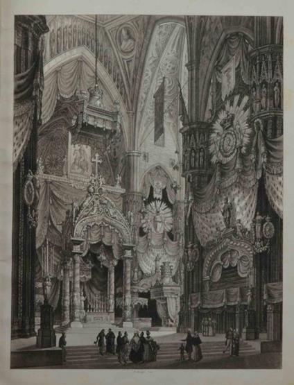 Influenza degli Imperatori di casa d'Austria nelle vicende d'Italia dall'elezione di Rodolfo d'Absburgo fino ai nostri giorni. Commentario storico con tavole e descrizione del Duomo di Milano addobbato per l'incoronazione lombardo-veneta di S.M.I.R.A - Ignazio Cantù - copertina