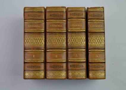 Luciani Samosatensis Opera, quae quidem extant, omnia, Graecè et Latinè, in quatuor tomos divisa: una cum Gilberti Cognati et Ioannis Sambuci annotationibus utilissimis - copertina