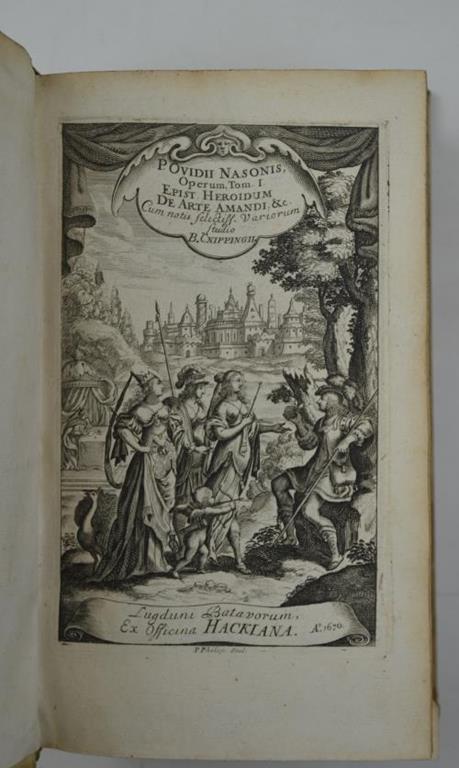 Opera omnia in tres Tomos divisa, cum integris Nicolai Heinsii, D.F. Lectissimisque Variorum Notis - Naso Ovidius - copertina