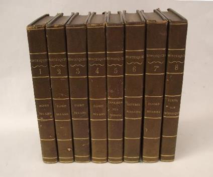 Oeuvres. Nouvelle édition contenant l'éloge de Montesquieu par M. Villemain, les notes d'Helvétius, de Condorcet, et le commentaire sur l'esprit des lois - Charles L. de Montesquieu - copertina