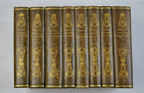 Enciclopedia delle scienze pratiche della medicina comprendente trattati di Patologia generale, Notomia patologica generale e seciale, Terapeutica generale, Patologia e terapia speciale, Medicina legale, ec. Opera compilata dà più celebri professori - copertina
