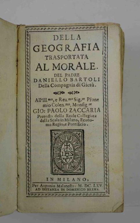 Della geografia trasportata al morale - Daniello Bartoli - copertina