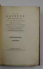 Vie de Laurent de Medicis dit le Magnifique traduite du latin