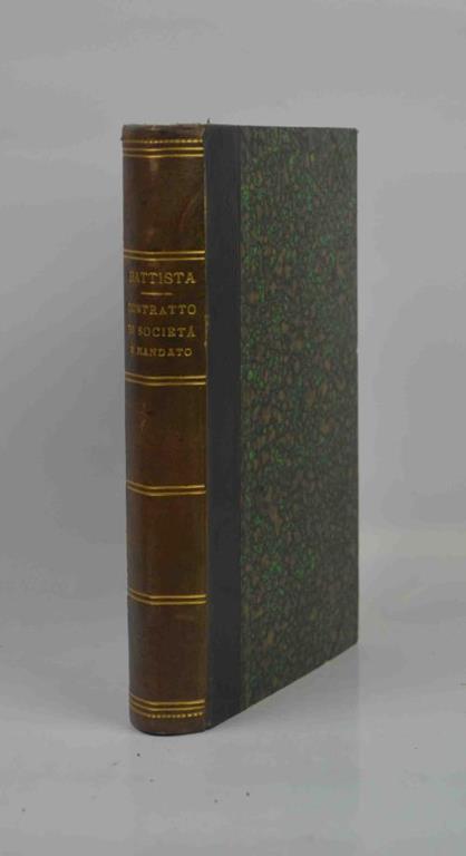 Del contrato di società e del mandato - Michele Battista - copertina
