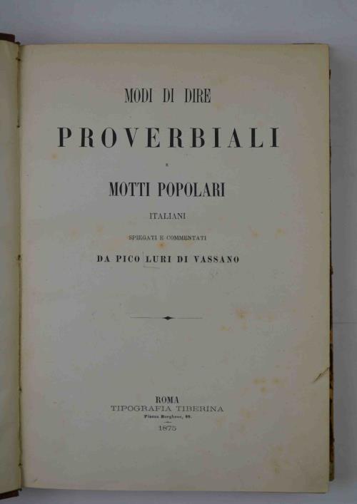 Modi di dire proverbiali e motti popolari italiani spiegati e commentati - copertina