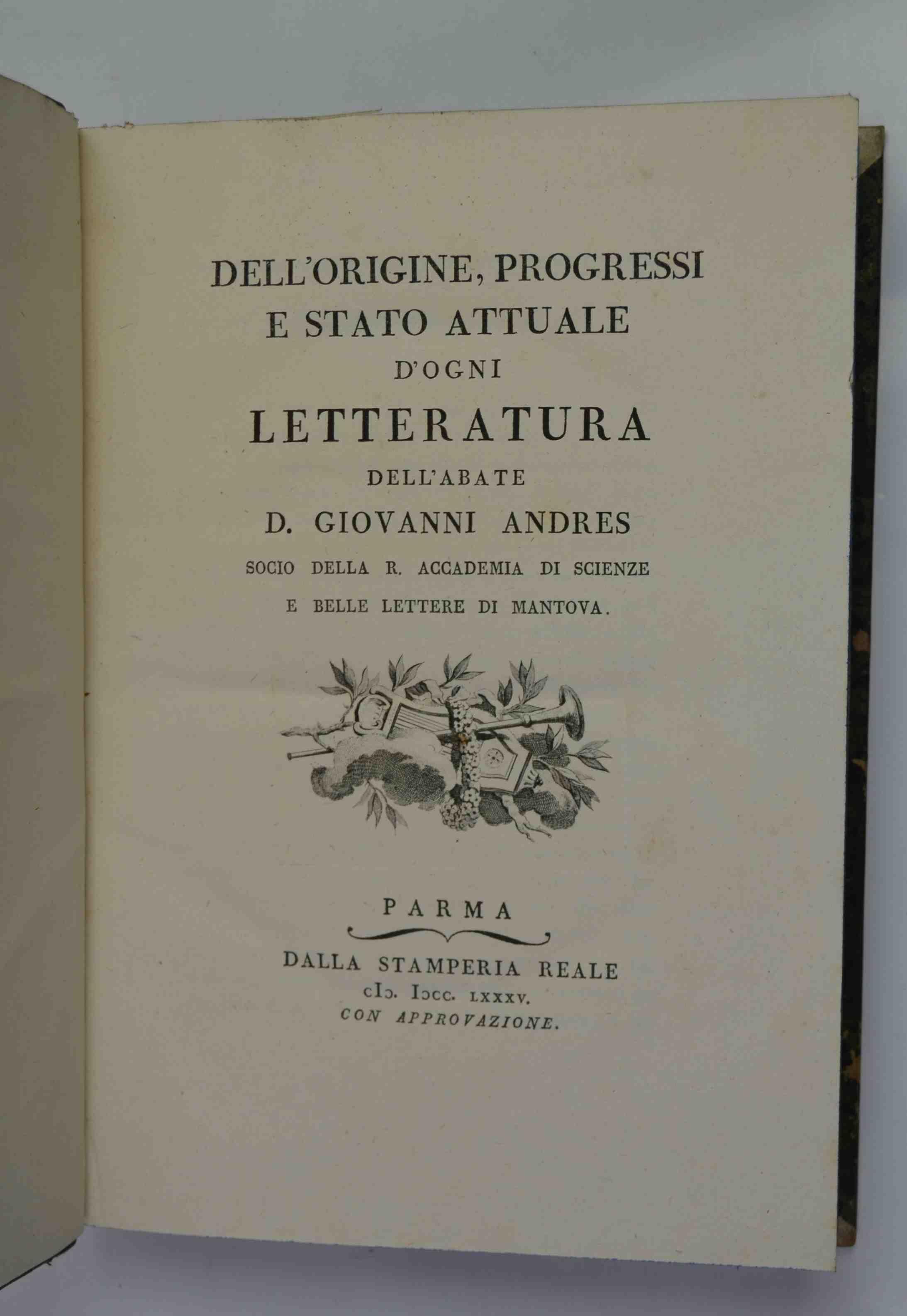 Dell'origine, progressi e stato attuale d'ogni letteratura