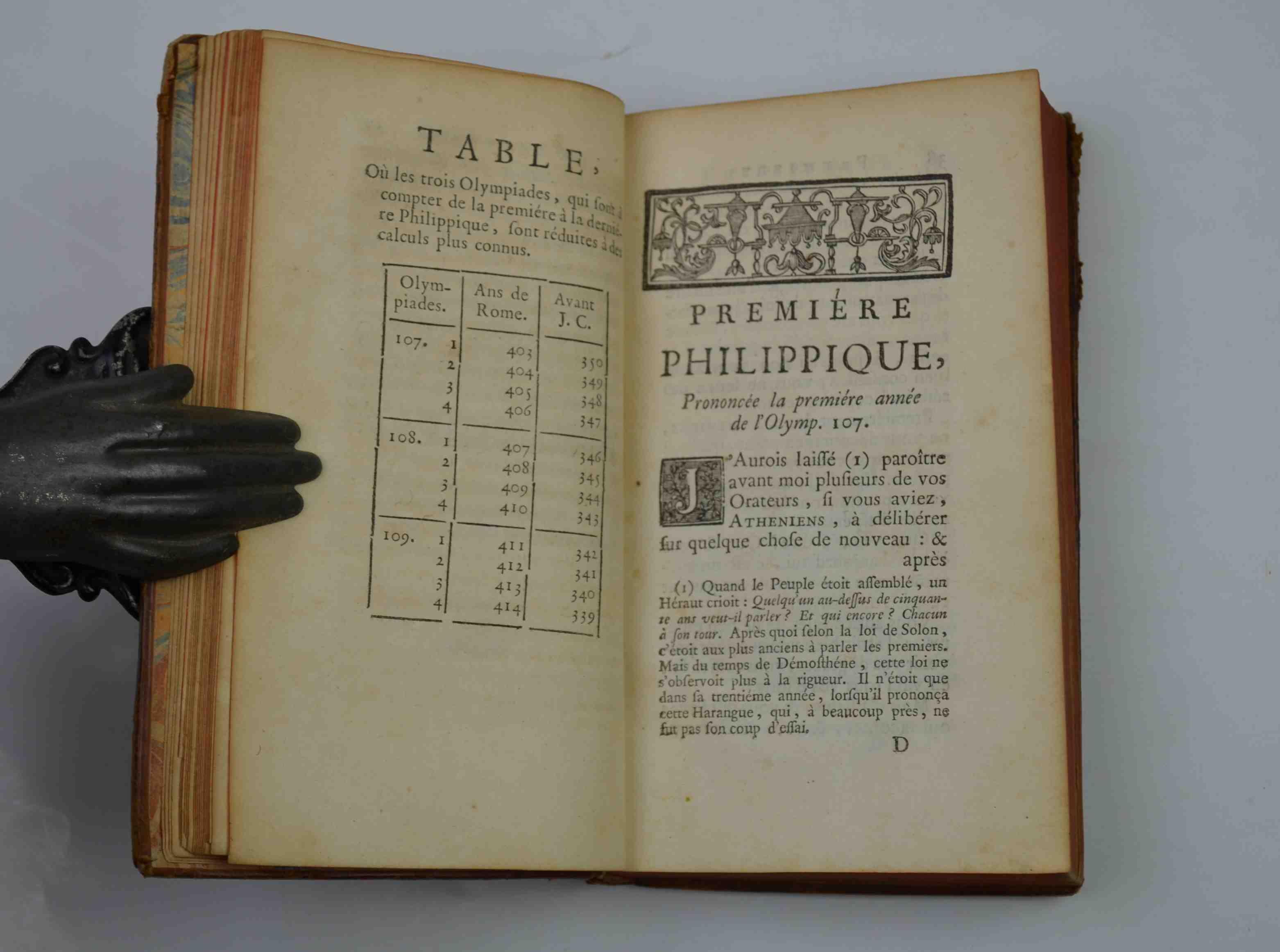 Philippiques de Démosthène, et catilinaires de Ciceron trduites par monsieur l'abbé d'Olivet, de l'Academie françoise. Avec des remarques de M. le président Bouher, de la meme academie, sur le texte de Ciceron