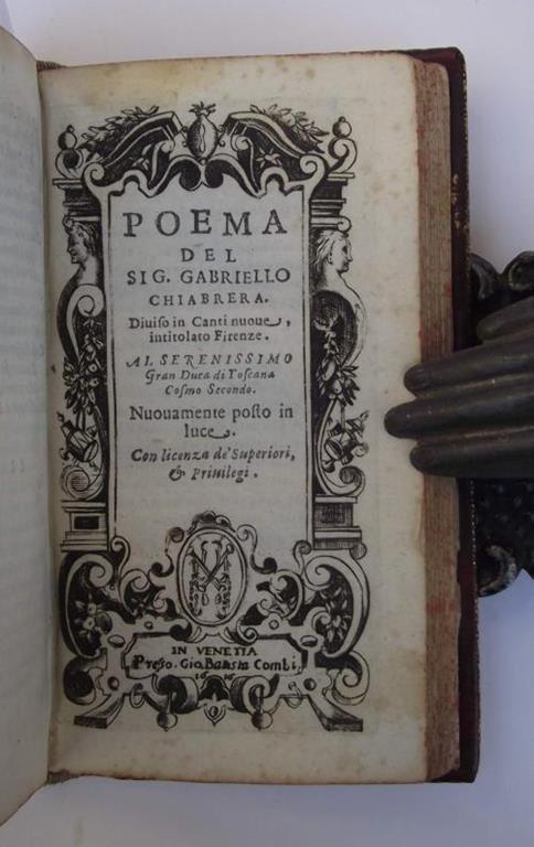 Rime. di nuovo in questa seconda impressione corrette, et accresciute della terza parte - Gabriello Chiabrera - copertina
