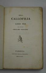 Della callofilia. Libri tre…