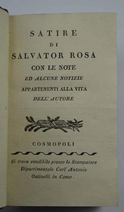 Satire… con le note ed alcune notizie appartenenti alla vita dell'autore - Salvator Rosa - copertina
