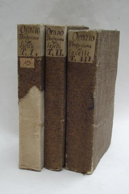 Le opere. tradotte in versi italiani di vario metro da Giuseppe Ottavio Nobili-Savelli - Q. Flacco Orazio - copertina