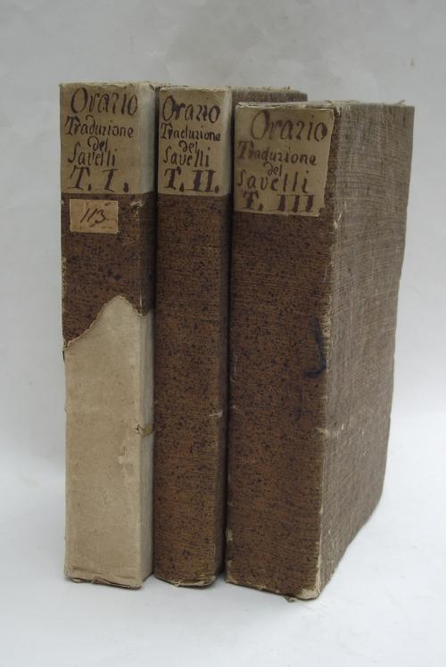 Le opere. tradotte in versi italiani di vario metro da Giuseppe Ottavio Nobili-Savelli - Q. Flacco Orazio - copertina