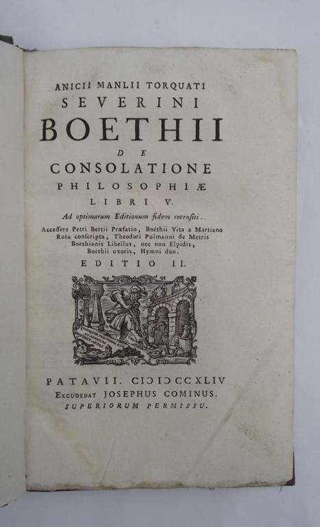 De consolatione philosophiae libri V - Severino Boezio - copertina