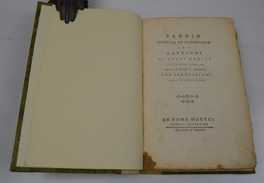 Saggio istorico ed algebrico sui bastioni… - Luigi Marini - copertina