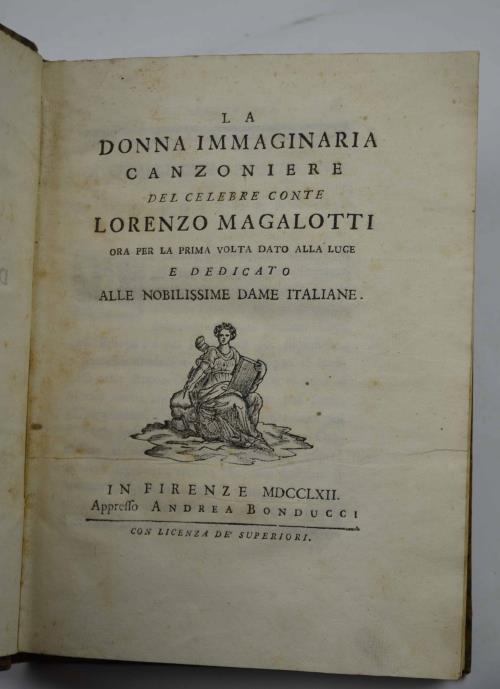 La donna immaginaria. Canzoniere ora per la prima volta dato alla luce e dedicato alle nibilissime dame italiane - Lorenzo Magalotti - copertina