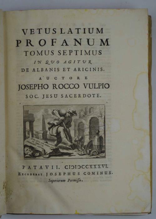 Vetus Latium Profanum et Sacrum Tomus sextus - G.R Volpi - copertina