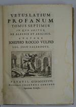 Vetus Latium Profanum et Sacrum Tomus sextus