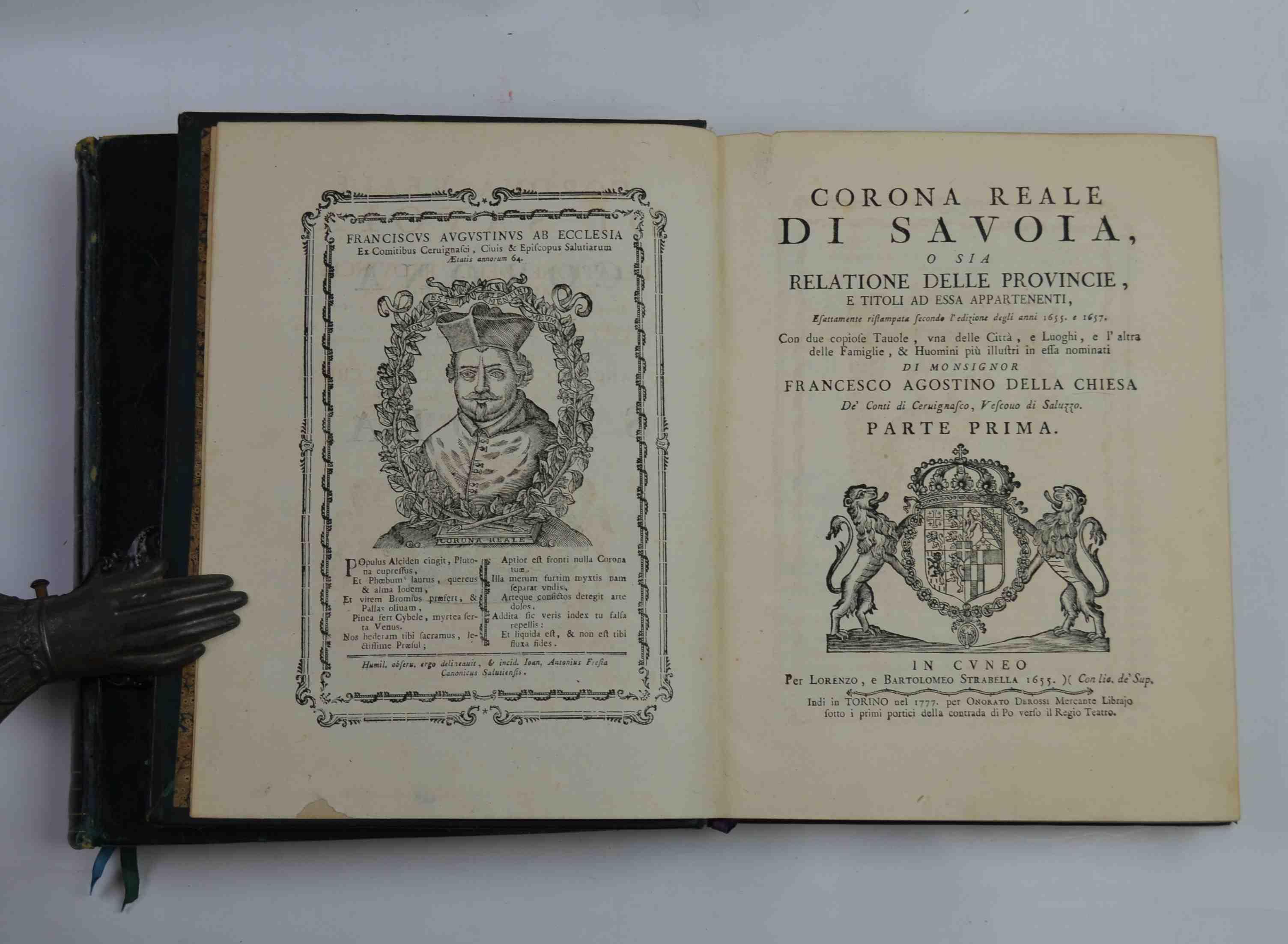 Corona Reale di Savoia o sia Relatione delle Provincie, e titoli ad essa appartenenti, esattamente stampata secondo l'edizione degli anni 1655. e 1657