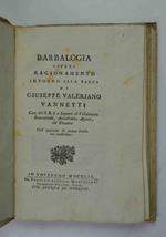 Barbalogia ovvero Ragionamento intorno alla barba