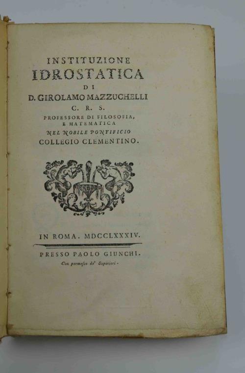 Instituzione idrostatica - Girolamo Mazzucchelli - copertina
