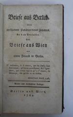 Briefe aus Berlin ueber verschiedene Paradoxe dieses Zeitalters. Dritte und verbesserte auflage