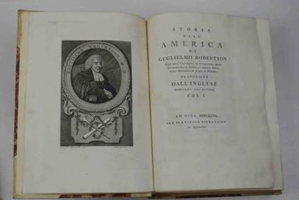 Storia dell'America. Traduzione dall'Inglese. - William Robertson - copertina