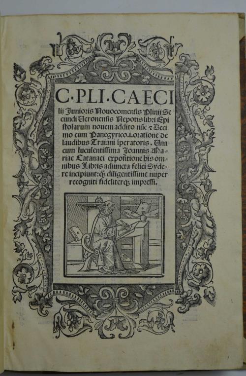 Libri epistolarum novem addito nuc et decimo cum Panegyrico.i. oratione de laudibus Traiani Iperatoris. - Plinio il Giovane - copertina