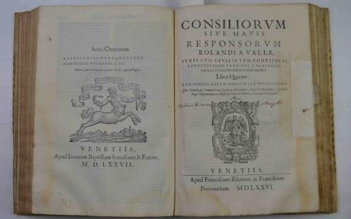 Consiliorum Clarissimi Iurecons. Equitisque ac Primarii Montisferrati Senatoris Domini Rolandi a Valle… Tomus priumus… - Rolando Della Valle - copertina