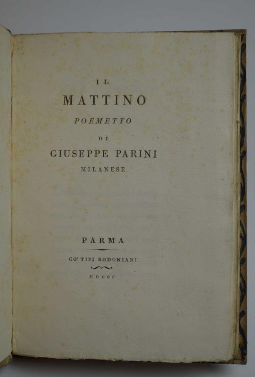 Il mattino - Giuseppe Parini - copertina